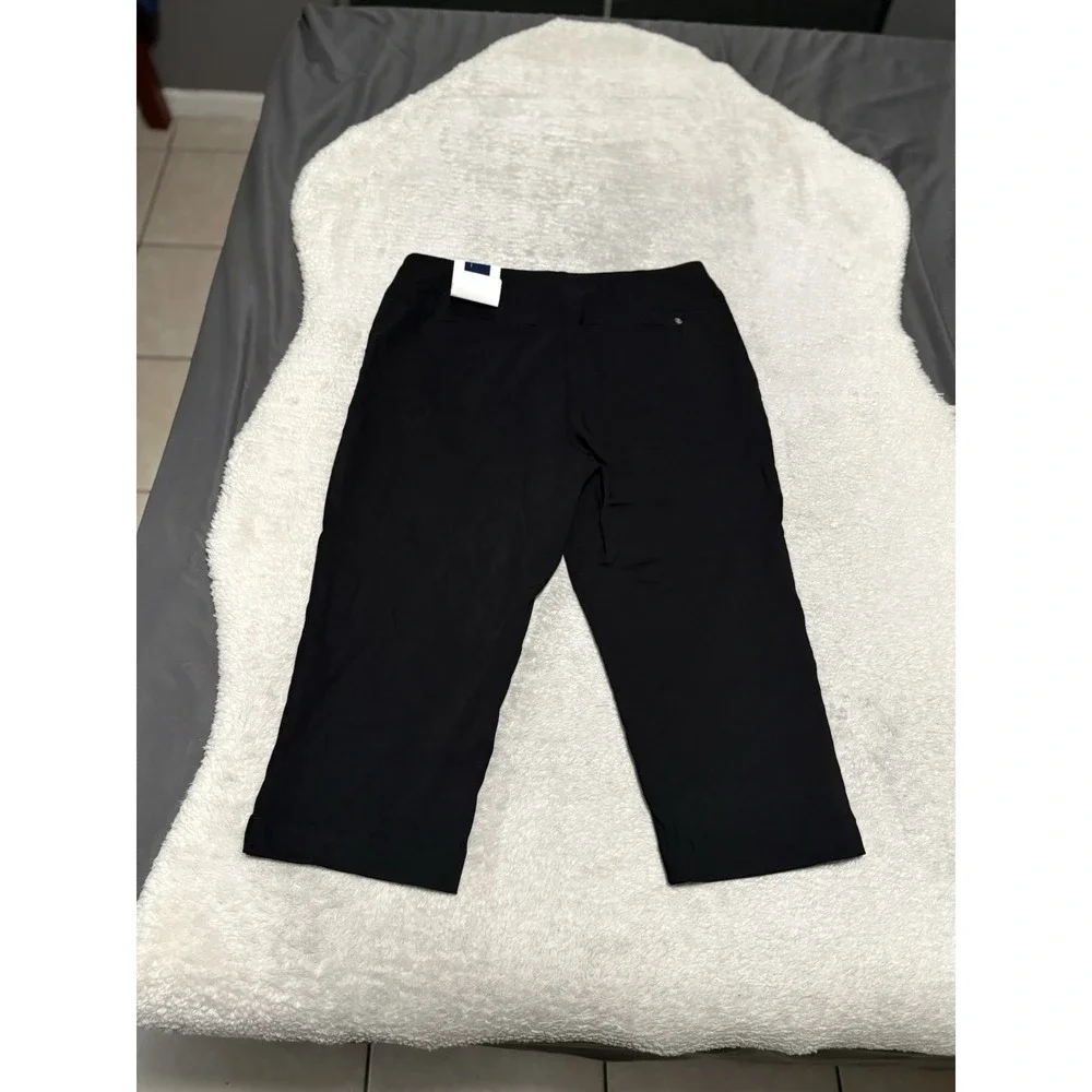 New Izod Golf Women's Black Capri Pants Size 10 Solid UPF 15‎ Wicking Stretch